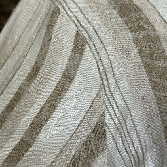 Vintage 90s Handmade MIDI Dress Empire Waist Fall Neutral Jacquard - Picture 12 of 16